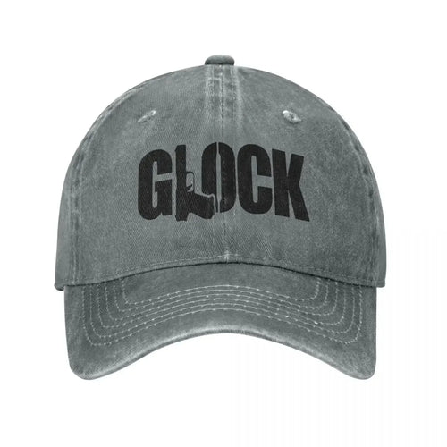 Glock Tactical Shooting Gun Baseball Caps Distressed Denim