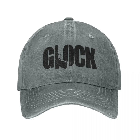 Glock Tactical Shooting Gun Baseball Caps Distressed Denim