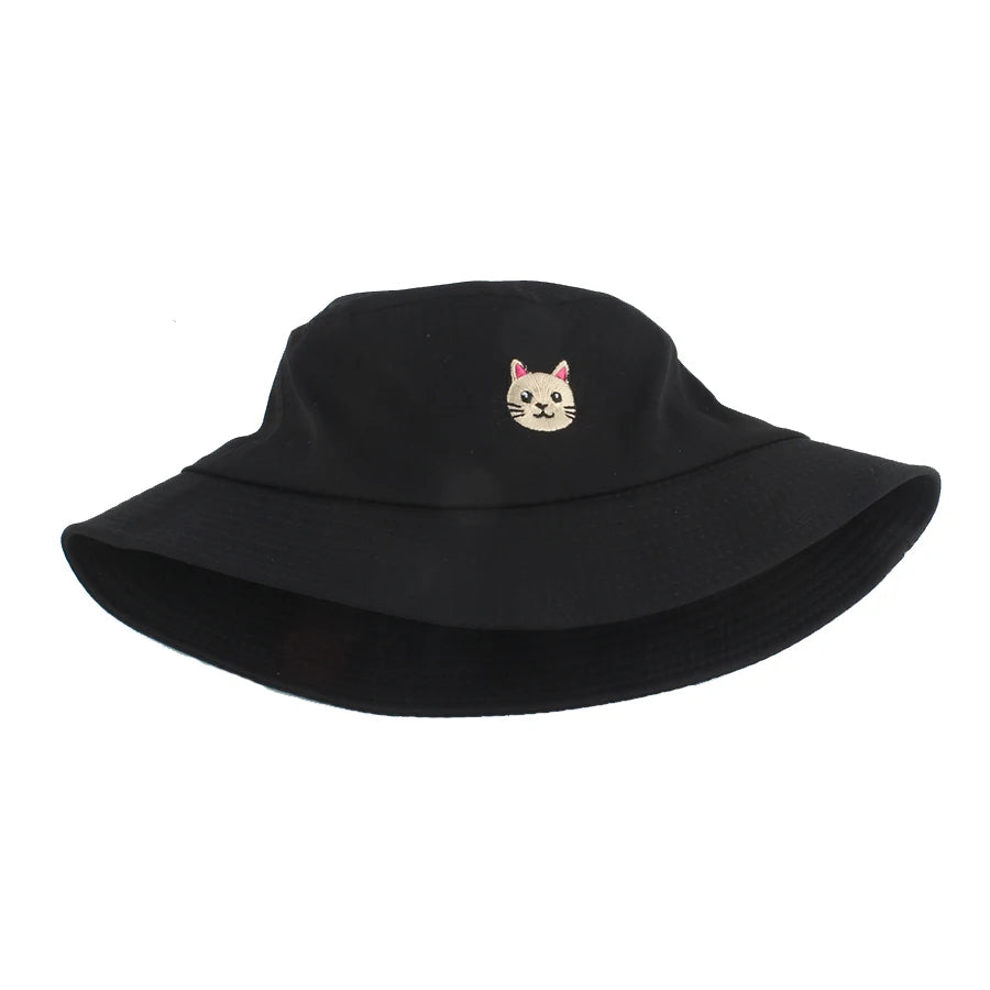 New Soild Color Bucket Hat Cartoon Cute