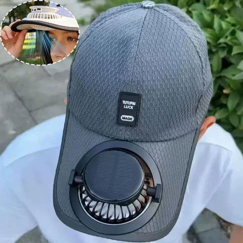 Summer Breathable Mesh Cap Solar Fan Cap Baseball Cap