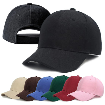 Solid Color Baseball Caps For Women Men Summer Sun Hats