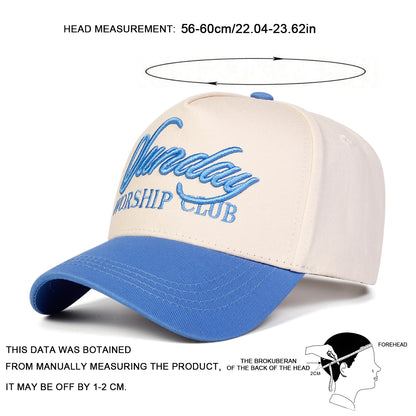 Unisex SUNDAY WORSHIP CLUB Embroidery Baseball Caps