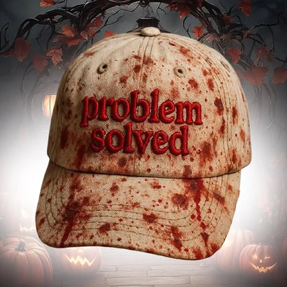 Halloween Theme Embroidery Problem Solved Bloody Hat Horror Baseball Caps