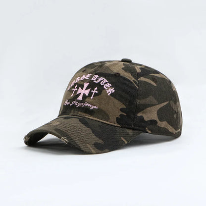 Fashionable And Retro Cross-Stitch Camouflage Baseball Cap