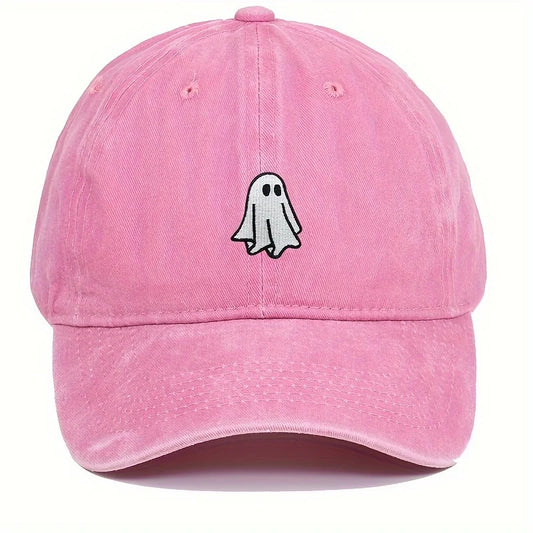 Halloween Embroidered Baseball Hat with Cute Ghost Pattern Simple Style