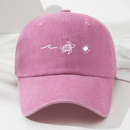 Turtle Pattern Printed Baseball Cap
