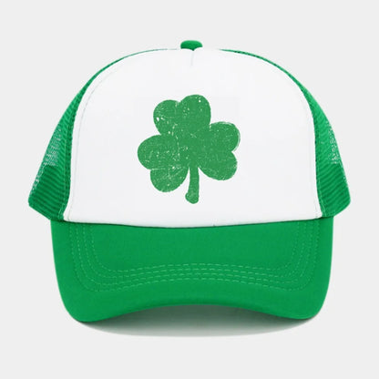 New Green Velvet Clover Shamrock Hat Sunshade Breathable Sun Hat Mesh Baseball Cap