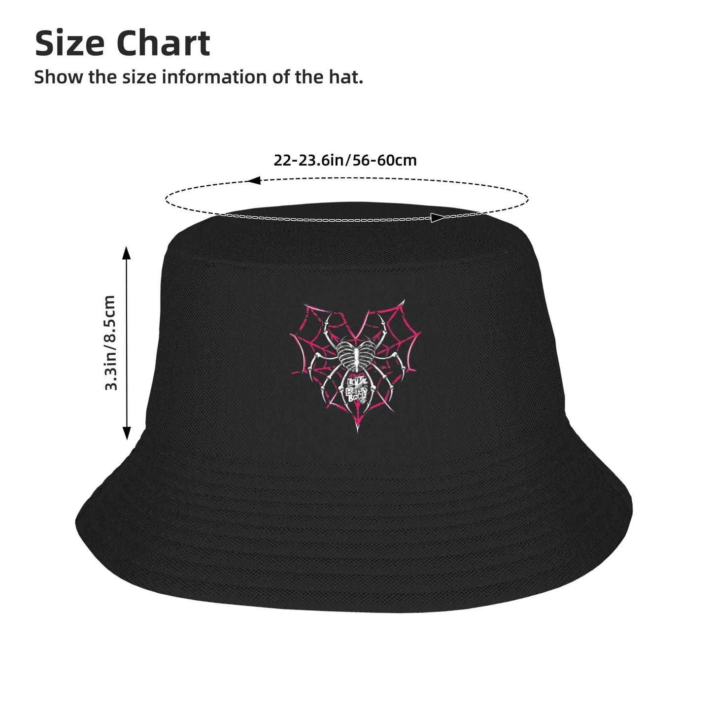 Aj Lee Spider Heart Bucket Hat