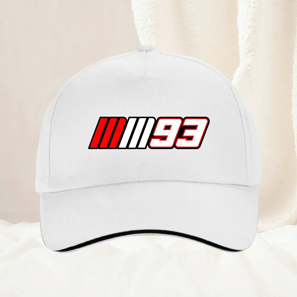 Summer Motorcycle Race Car No.93 Printed Baseball Cap