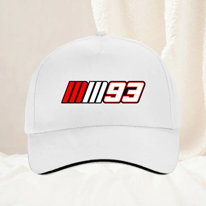 Summer Motorcycle Race Car No.93 Printed Baseball Cap