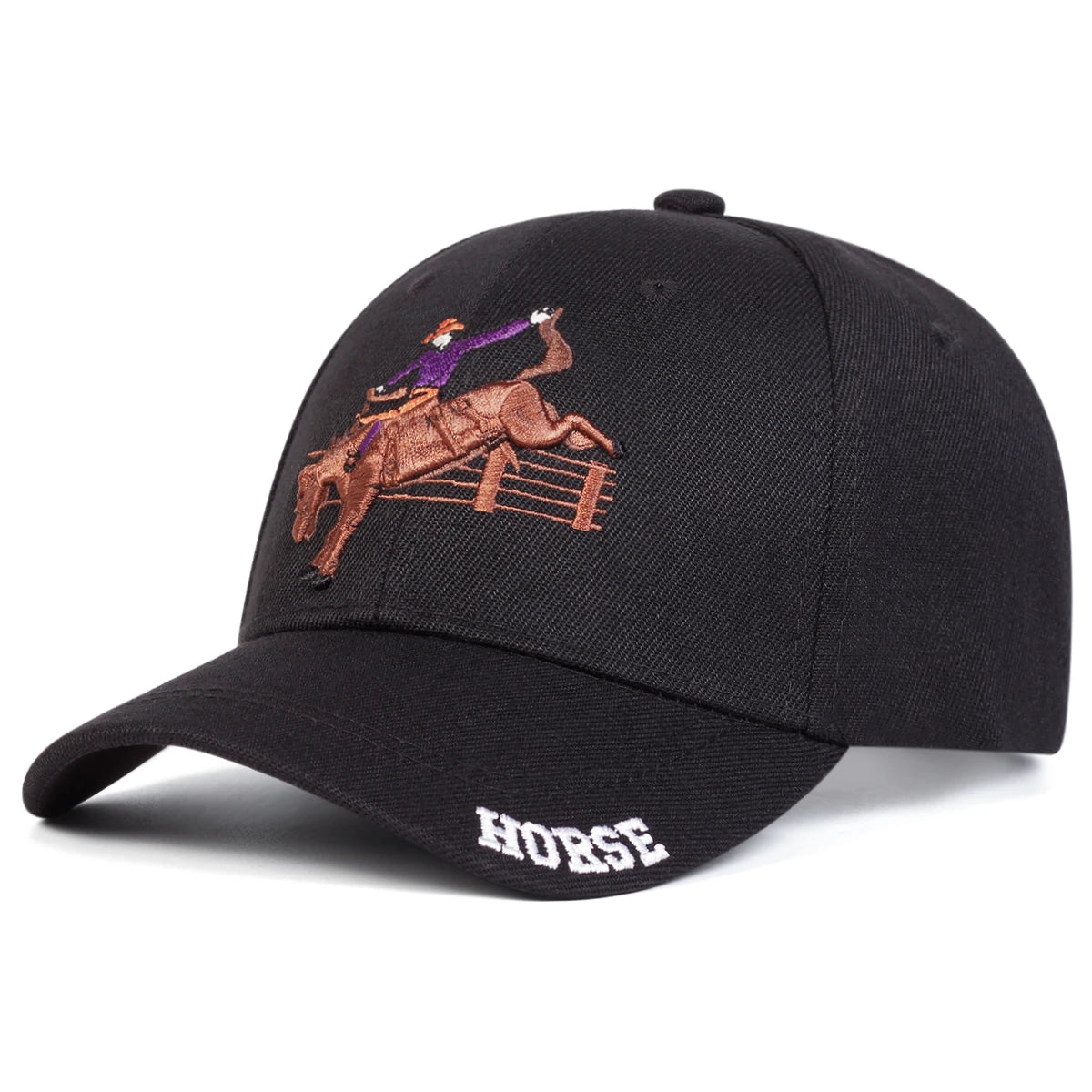 Unisex HORSE Riding Embroidery Baseball Caps
