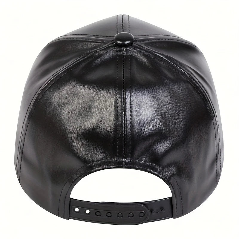Children Pu Leather Solid Color Baseball Caps Spring Autumn