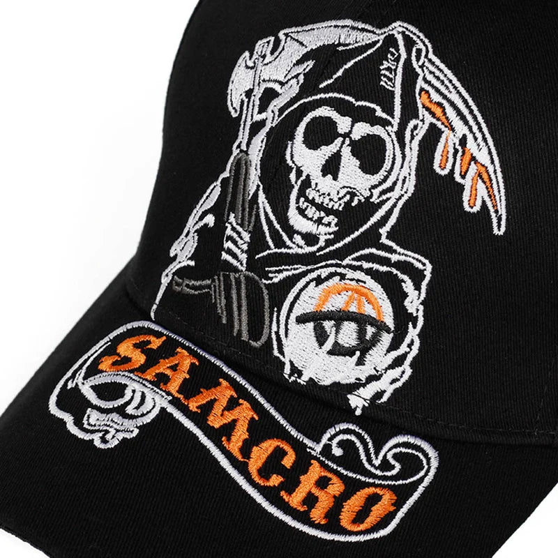 Fashion Unisex Baseball Caps SOA Sons Of Anarchy Skull Embroidery For Men Women