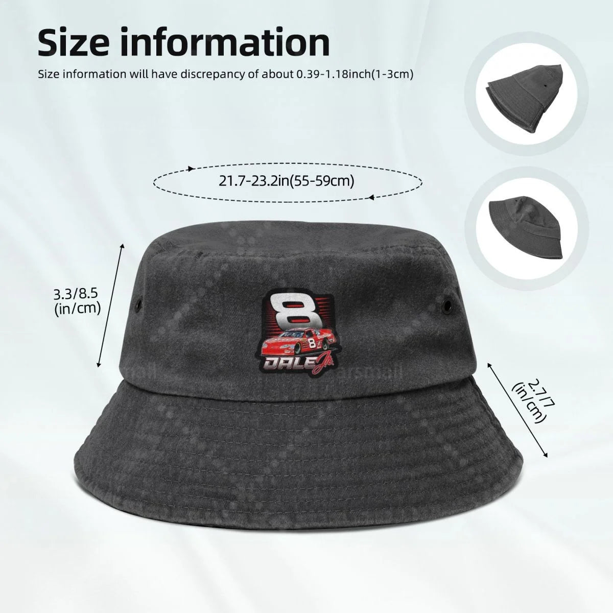 Dale Jr. Big 8 Retro Sticker Unisex Cotton Bucket Hats
