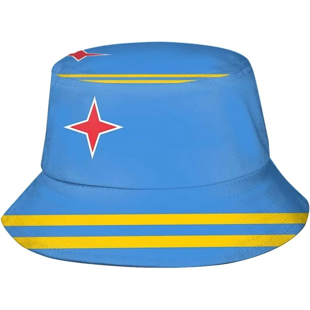Aruba Flag Fisherman Cap Hip Hop Gorras Summer Unisex Printing Bucket Hat