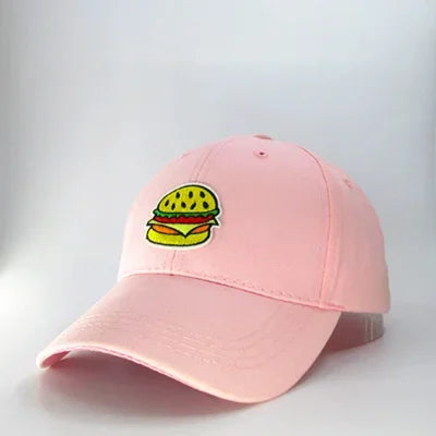 Four Seasons Cotton Hamburger Embroidery Baseball Cap Snapback Hats For Men Women
