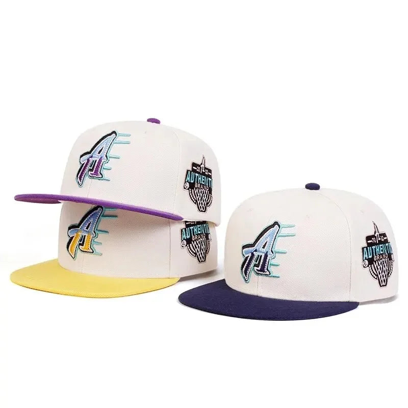 Unisex A Letter Embroidery Side Basketball Hip-hop Hats Snapback Cap