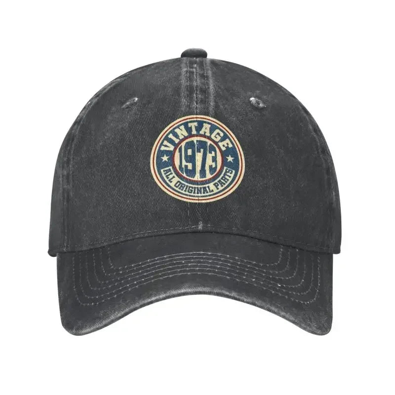 Punk Unisex Cotton Retro Vintage 1973 All Original Parts Baseball Cap
