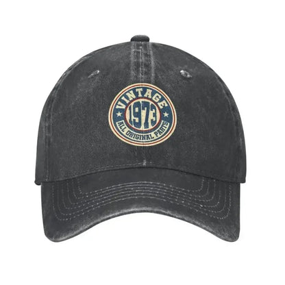 Punk Unisex Cotton Retro Vintage 1973 All Original Parts Baseball Cap