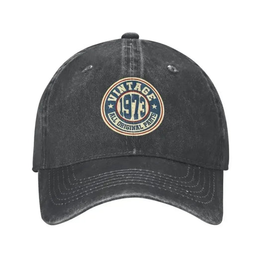 Punk Unisex Cotton Retro Vintage 1973 All Original Parts Baseball Cap