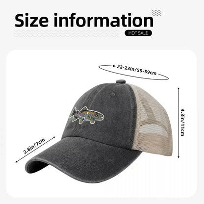 Fish Fashion Unisex Cartoon Snake River Mountain Trout Baseball Cap