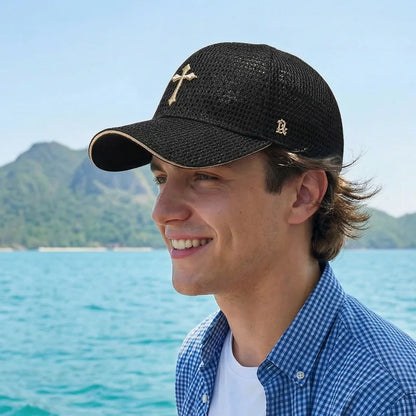Summer Mesh Breathable Baseball Cap Star Embroidery Casual Hat Unisex