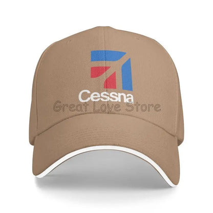 Custom Cessna Logo Print Sandwich Baseball Cap Retro Men Hip Hop Bucket Hats