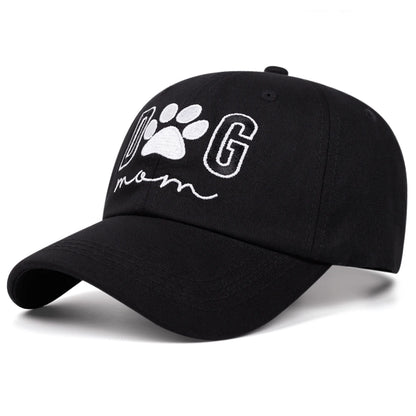 Dog Mom Retro Washed Letter Embroidered Baseball Cap