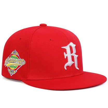 Gothic Letter R Embroidery Hip-hop Hats Snapback Caps Baseball Caps Sunscreen Hat