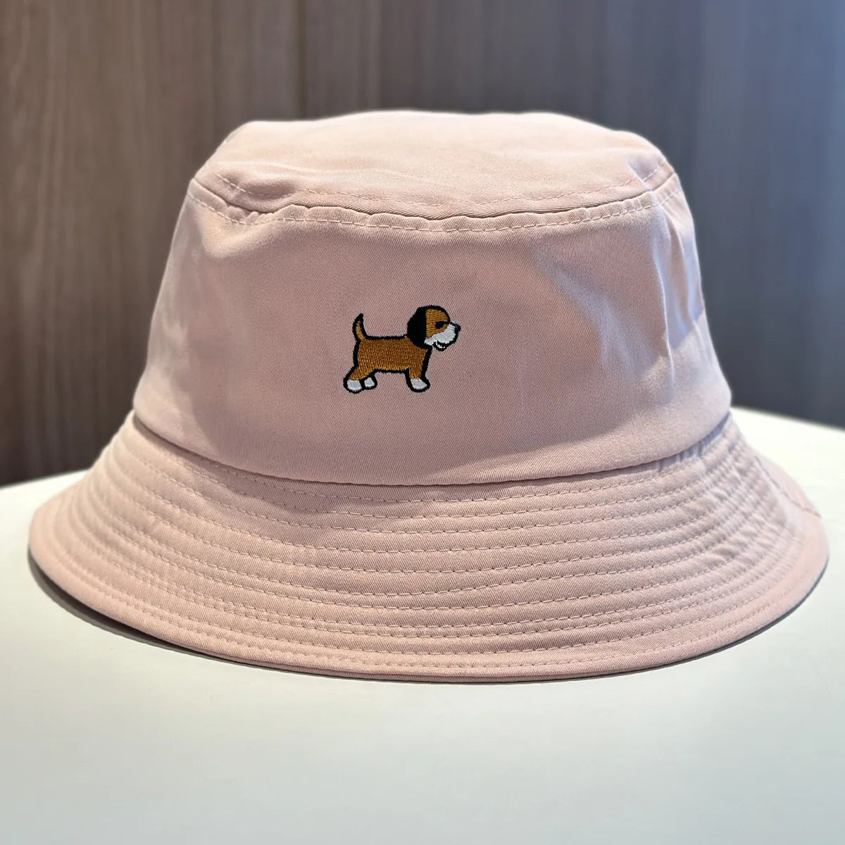 And Simple Embroidered Puppy Fisherman Hats Bucket Hat