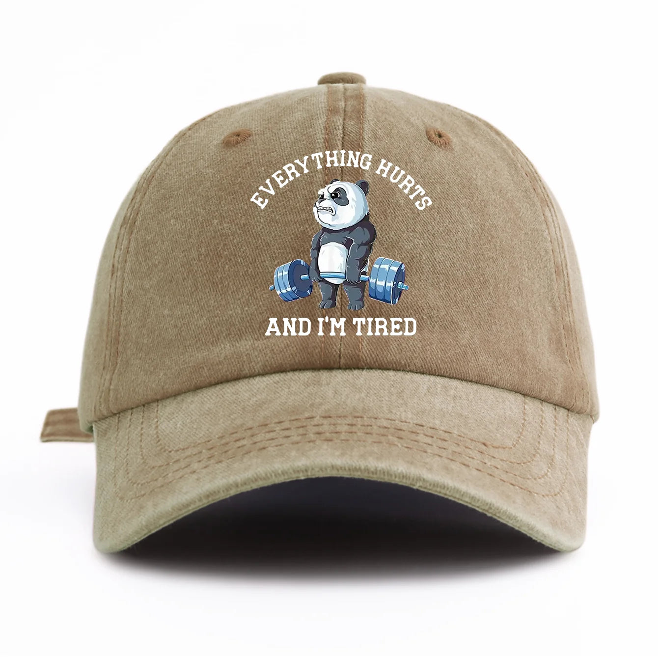 PANDA Print Washed Baseball Cap For Adults