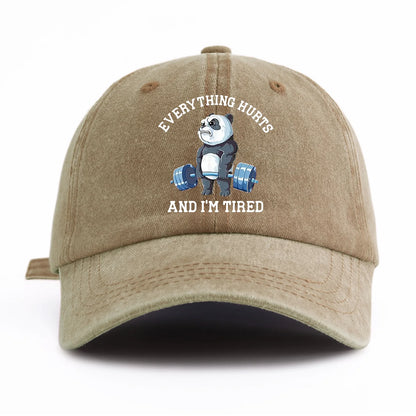PANDA Print Washed Baseball Cap For Adults