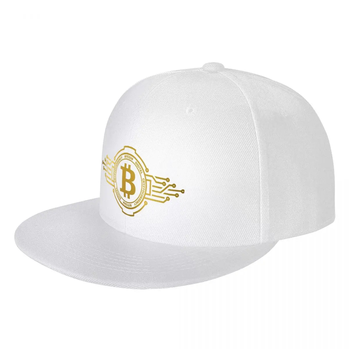 Bitcoin Crypto Currency Traders Gold Coin Snapback Cap Panama Hat