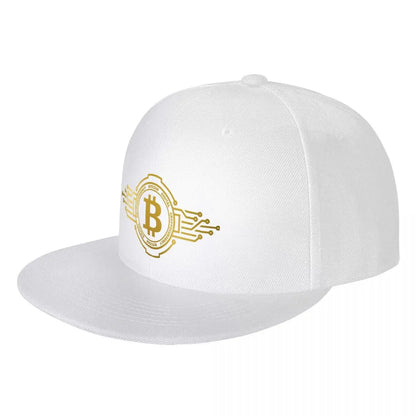 Bitcoin Crypto Currency Traders Gold Coin Snapback Cap Panama Hat