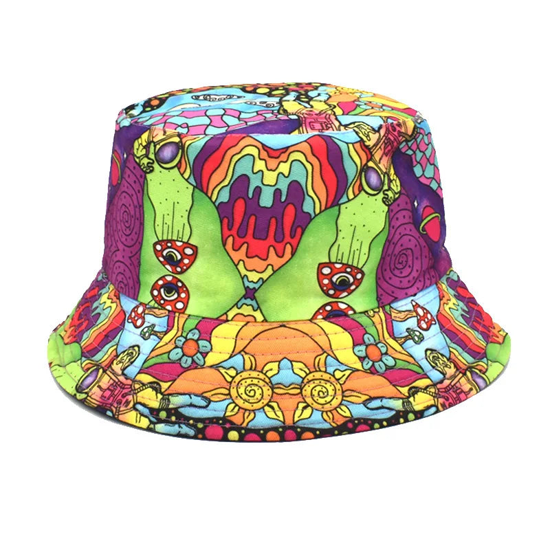 Fashion Floral Print Hip Hop Street Bucket Hat