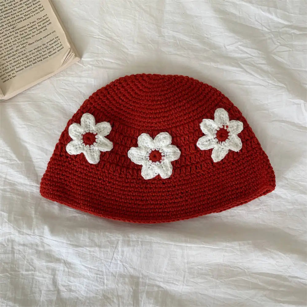 Sweet Three dimensional Flower Hand crocheted Bucket