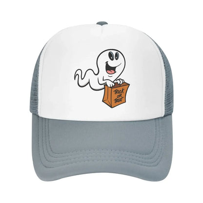 New Mesh Dad Hat Adjustable Washed Trick or Treat Ghost Baseball Cap