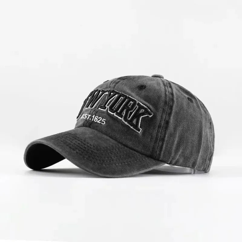 Spring And Autumn Washed Cloth Baseball Cap Embroidered Letters New York