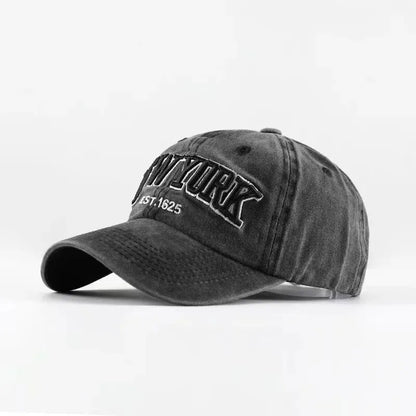 Spring And Autumn Washed Cloth Baseball Cap Embroidered Letters New York