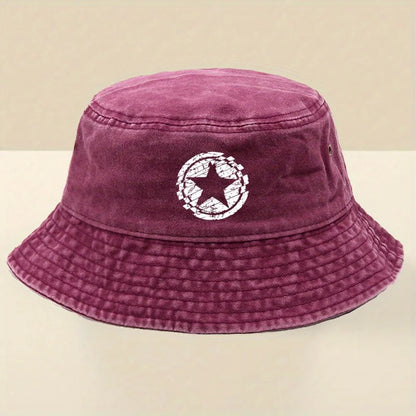 Adjustable Wide-Brimmed Washed Fisherman Hat Bucket Hat