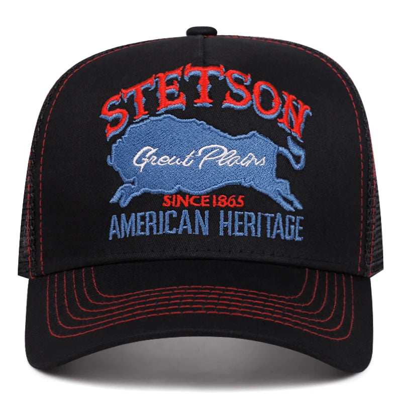 Personalized New Baseball Hat STETSON Red Bear Breathable Mesh Hat