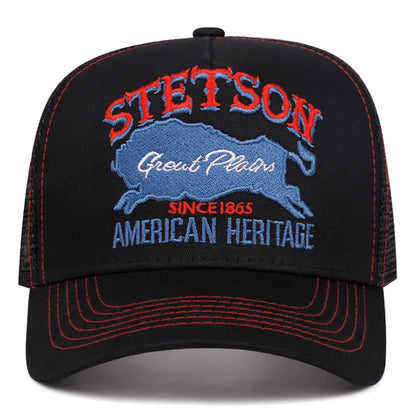 Personalized New Baseball Hat STETSON Red Bear Breathable Mesh Hat