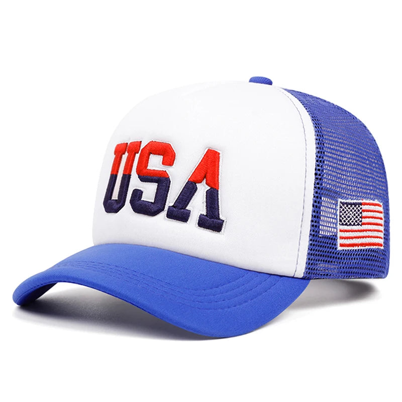 USA Side Embroidered American Flag Baseball Hat