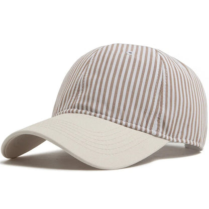 Fashion Korean Style Striped Soft Top Baseball Cap