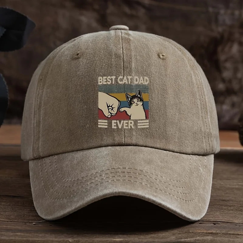 Best Cat Dad Hat With Claw Print And Cat Pattern Adjustable Buckle Design Baseball Hat