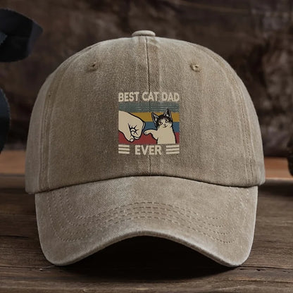 Best Cat Dad Hat With Claw Print And Cat Pattern Adjustable Buckle Design Baseball Hat