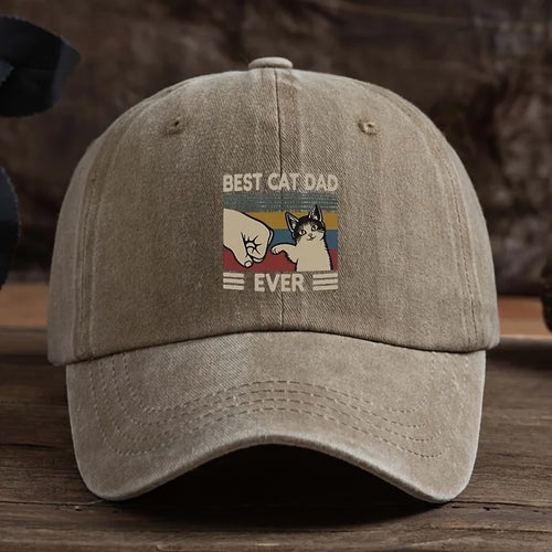 Best Cat Dad Hat With Claw Print And Cat Pattern Adjustable Buckle Design Baseball Hat