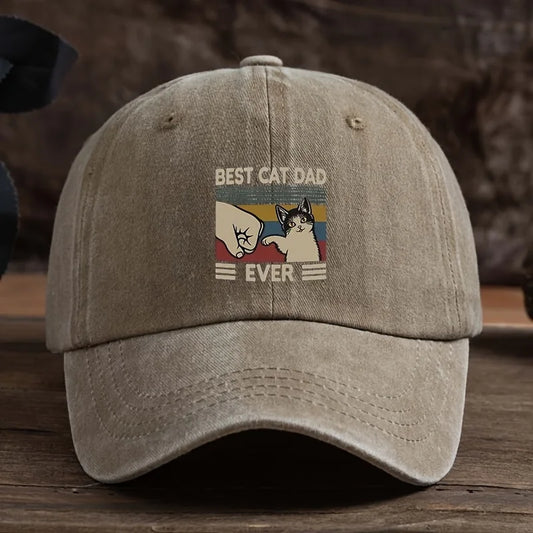 Best Cat Dad Hat With Claw Print And Cat Pattern Adjustable Buckle Design Baseball Hat