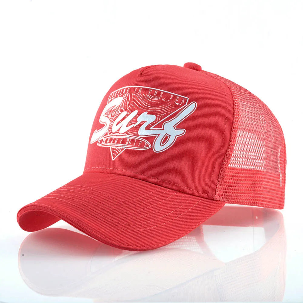 FS Red Yellow 5 Panel Baseball Cap For Men Summer