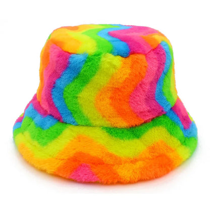Autumn Winter Warm Hat Men Women Thick Plush Bucket Hat